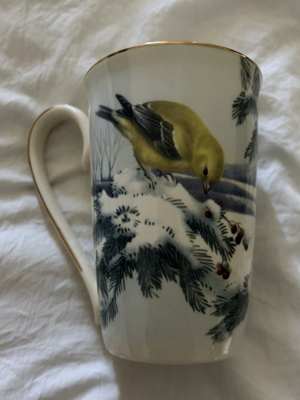 Lenox Winter Greetings Scenic Accent Mug Chickadee & Goldfinch